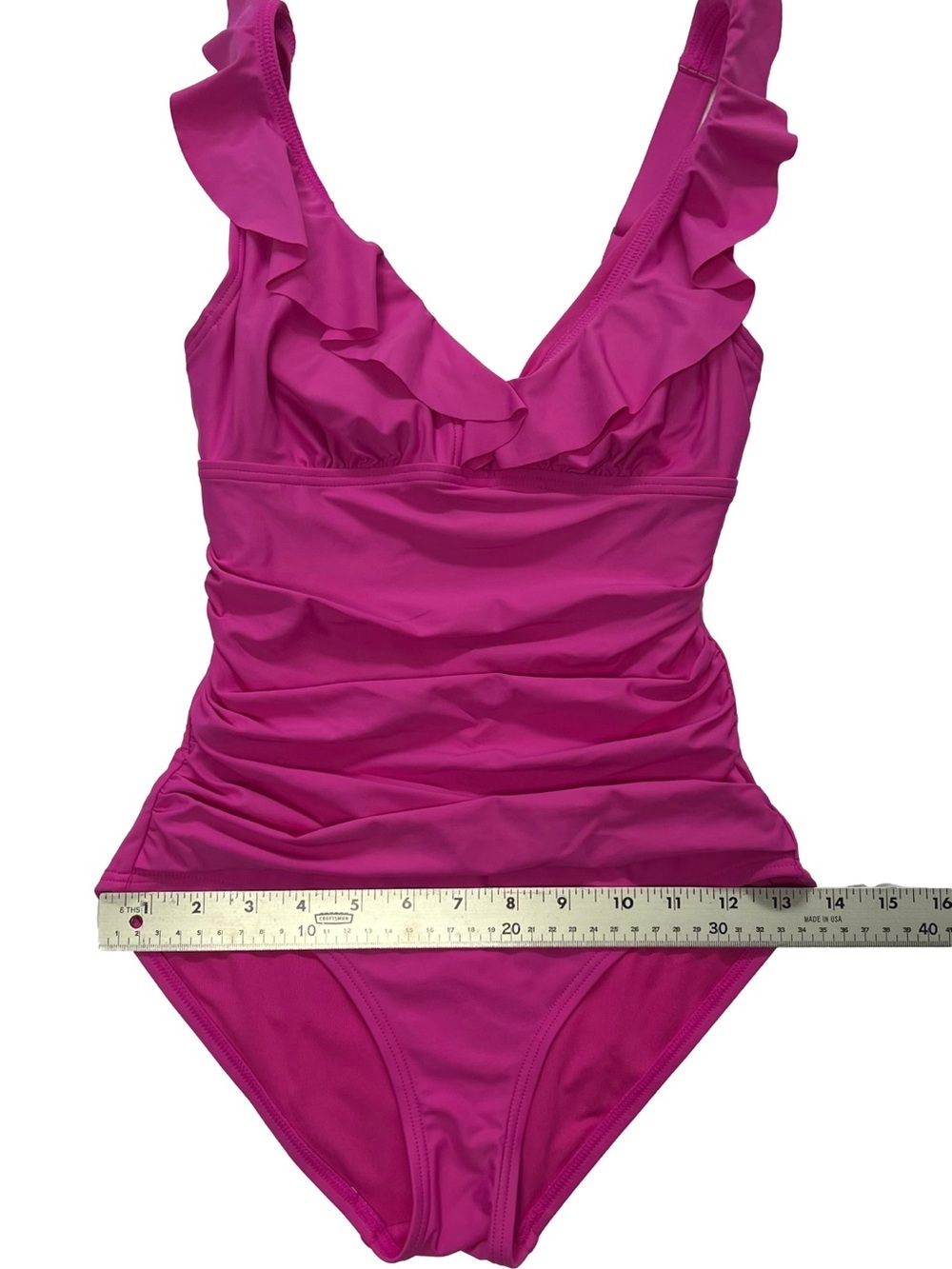 Ruffle V-Neck One-Piece Swimsuit - Size XS - Picture 3 of 8